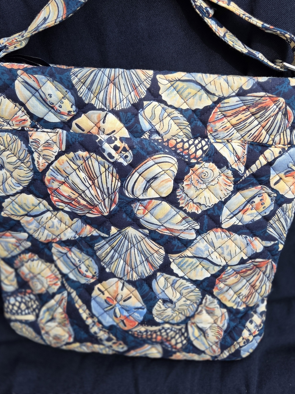 Vera Bradley Navy Shell Quilted Crossbody - Picture 2 of 10